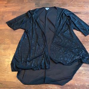 LuLaRoe sheer black oversized cardigan SZ S
